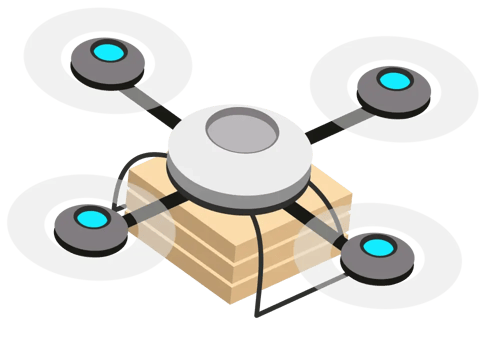 Flying drone with goods