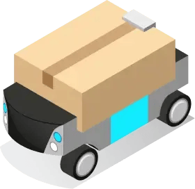 Robot vehicle carrying package